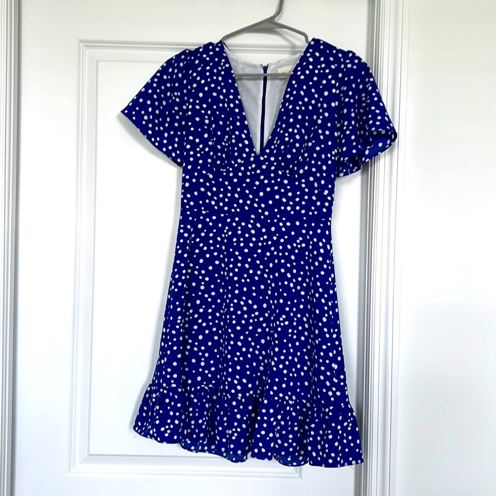 Melloday Blue polka dot dress size XS
